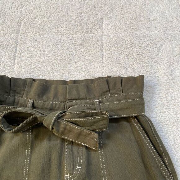 Free People "SPLENDOR IN THE GRASS" denim mini skirt, paper bag waist, sz 8 - Picture 3 of 6